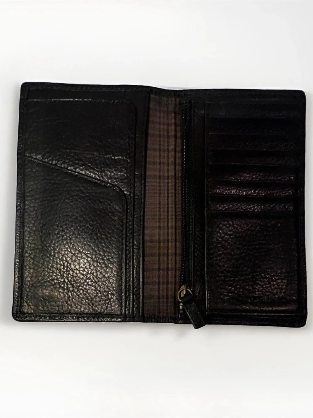 FossilLeather Passport Wallet - Black